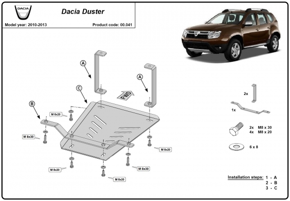 Stahl Differentialschutz für  Dacia Duster