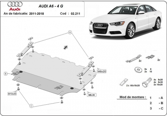 Unterfahrschutz für Motor der Marke Audi A6