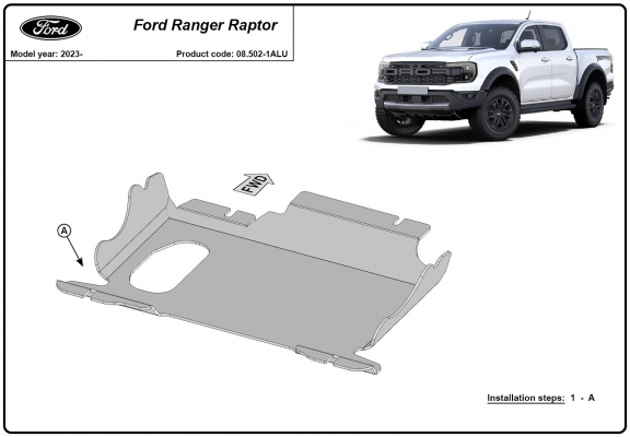 Aluminium Unterfahrschutz für Motor der Marke Ford Ranger Raptor