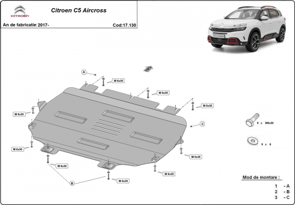 Unterfahrschutz für Motor der Marke Citroen C4