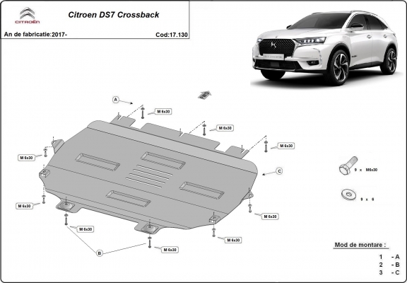 Unterfahrschutz für Motor der Marke Citroen C4