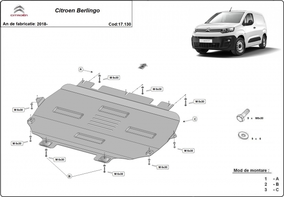 Unterfahrschutz für Motor der Marke Citroen Berlingo