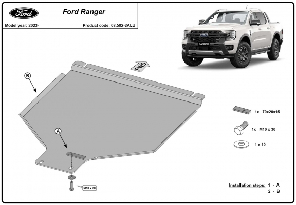 Aluminium Getriebe Schutz für  Ford Ranger