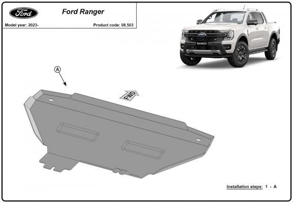 Kühlerschutz für unten aus Stahl für Ford Ranger