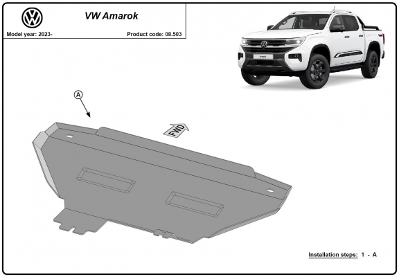 Kühlerschutz für unten aus Stahl für Volkswagen Amarok 2 