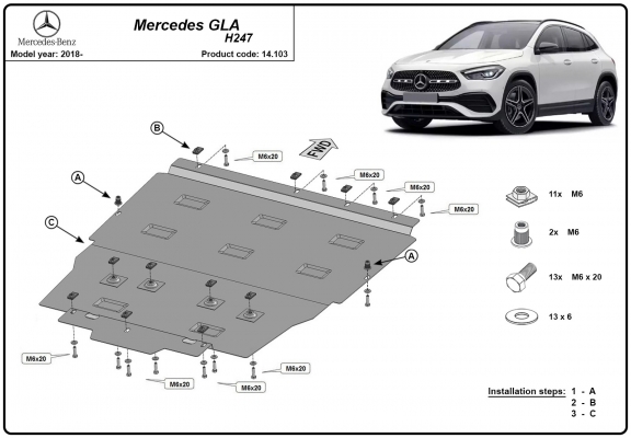 Unterfahrschutz für Motor der Marke Mercedes GLA H247