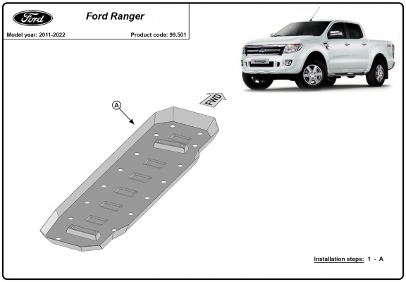 Stahlschutz für Treibstofftank der Marke Ford Ranger 